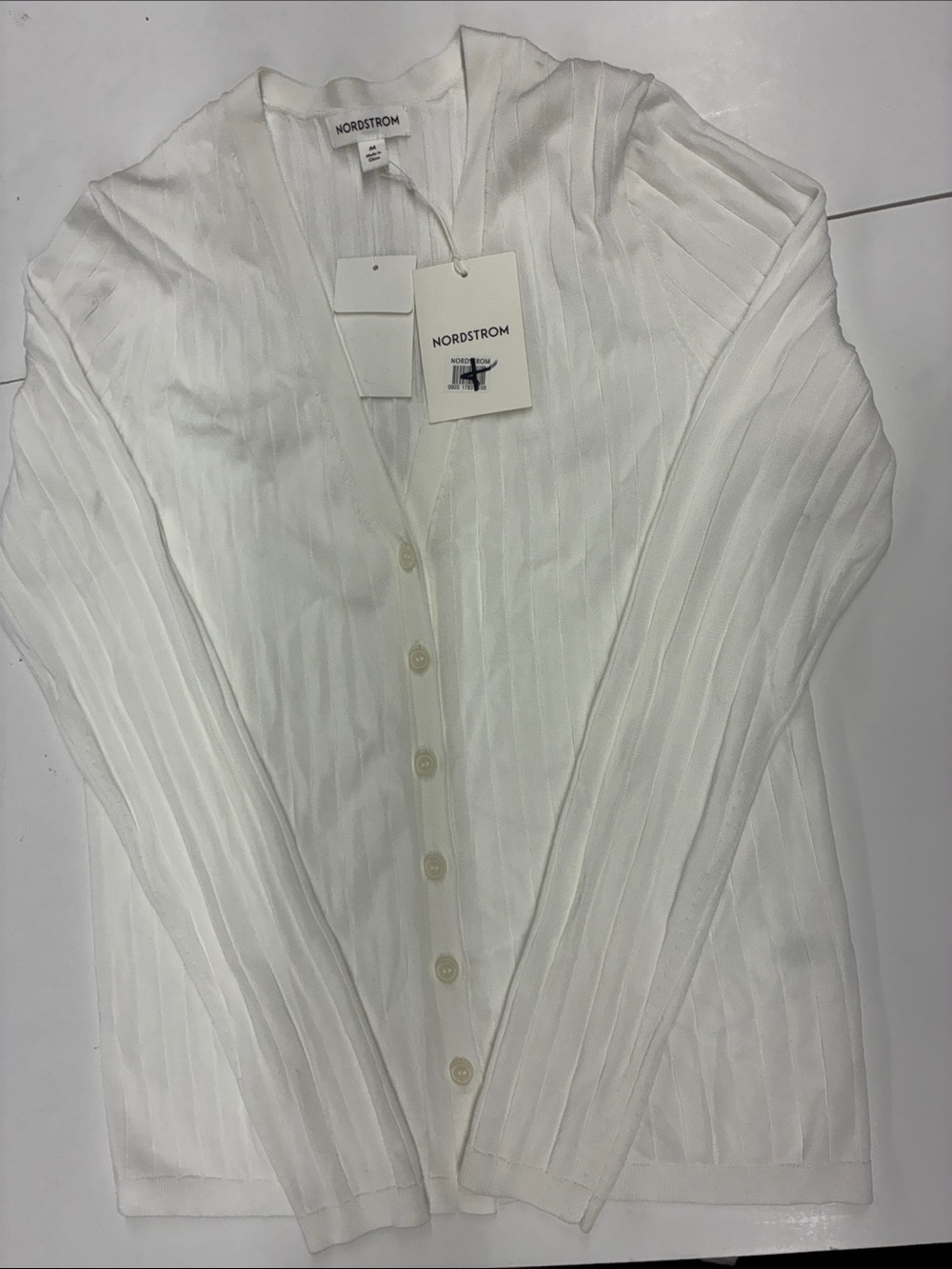 NEW Nordstrom Women’s Ribbed Button-Front Women's Cardigan Sweater Size Medium